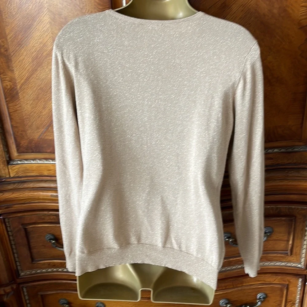 Worthington gold metallic crewneck sweater - Picture 3 of 10